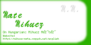 mate mihucz business card